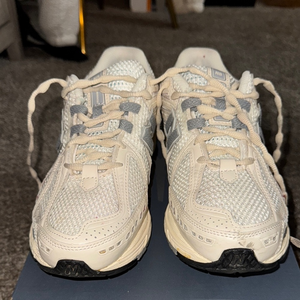 New Balance Beige and Gray Sneakers